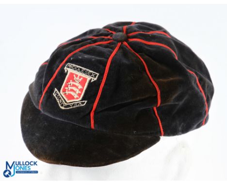 c1950 Middlesex County Cricket Cap, unnamed cap size 7 with Middlesex crest - some signs of wear- a great display item