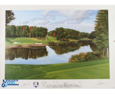 2012 Ryder Cup Medinah Signed Ltd ed Official Print - signed by Jose Maria Olazabal European Captain, Paul Laurie and Artist 