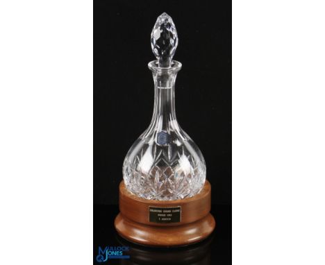 1993 Collingtree Seniors Golf Classic Winners Lead Crystal Port Decanter - handmade exclusively by Crisal Portugal - mounted 