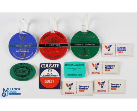 Interesting Collection of Tommy Horton PGA Tournament Players Bag Tags from late 1970s early 1980s plus other related items (