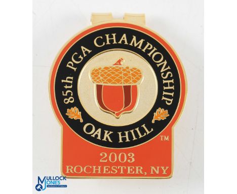 2003 PGA 85th Championship Golf Tournament Gilt and Enamel Money Clip - played at Oak Hill Country Club, Rochester NY and won