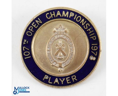 1978 St Andrews Open Golf Championship Players Enamel Badge - given to contestant Tommy Horton - won by Jack Nicklaus 