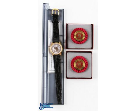 Collection of Professional Golfers Association Official Items (3) to incl 2x Director's gilt and enamel rosette pin badges in