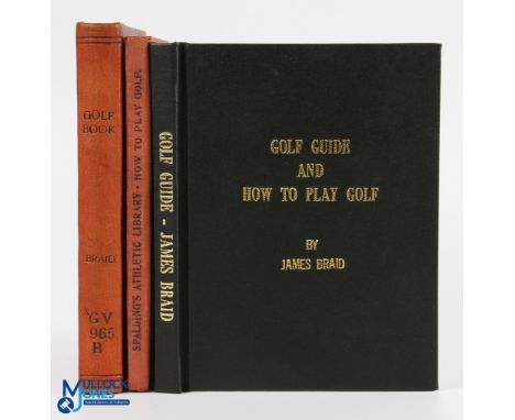 Collection of James Braid Booklets on How To Play Golf and scarce Ladies Field Golf (3) - to incl Spaldings "Golf Guide and H