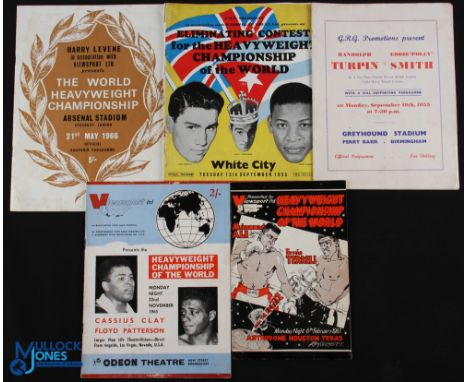 1955-1967 Heavy Weight Boxing Programmes &amp; Publications - a good selection to include 19th Sept 1955 Randolph Turpin v Ed