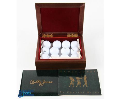 Interesting Callaway Presentation Bobby Jones Golf Collection c1990 - comprising light stained wooden box with a ceramic tile