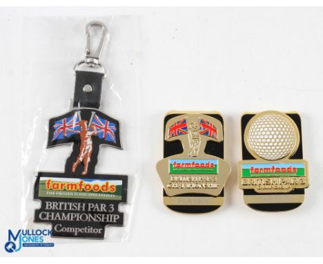 Collection of Various British Par 3 Golf Championship Players Brass and Enamel badges to incl different Money Clips and a Bag