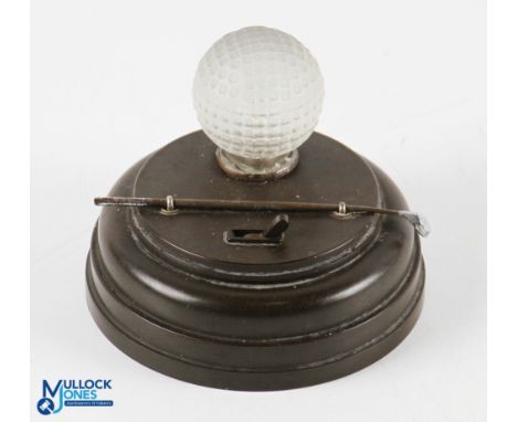 1920/30s Stesco Series Bakelite and Glass Golf Ball bedside light - c/w glass 50/50 style square mesh and dimple glass golf b