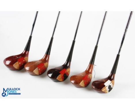 MacGregor Silver Scot Tourney Persimmon woods (3) to incl 1, 2 and 4, 1 wood marked T915W to sole, 2 and 4 woods marked T693W