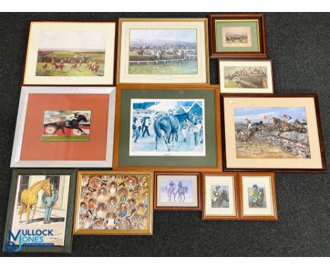 Horse Racing Prints Engraving, Photographs, a large lot with noted prints of Grand National 1927 G Earle, Desert Orchid J Gra