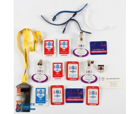 Collection of Chrysler Cup Senior World Team Golf Championship Entry Badges from the 1990s (13) - to incl 3x 1992 (clubhouse)