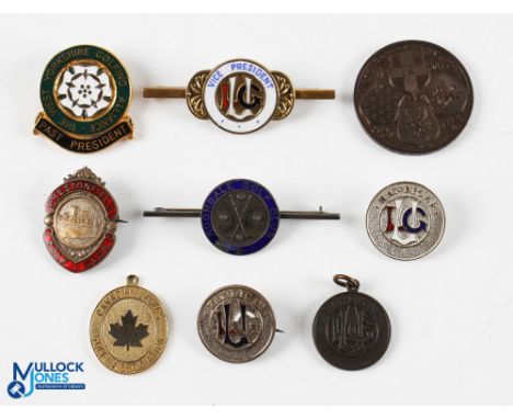 Golf Enamel Members Badges, Tokens Awards, a selection to include Ladies Golf Union badges, with a Vice president badge, Cana