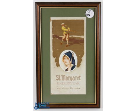 St Margaet Underwear - for every occasion - a good period advertising card, featuring a golfer in plus four -playing golf on 