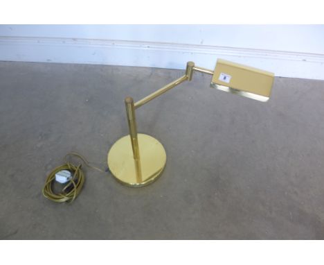 An adjustable brass desk lamp, in working order, and PAT tested 