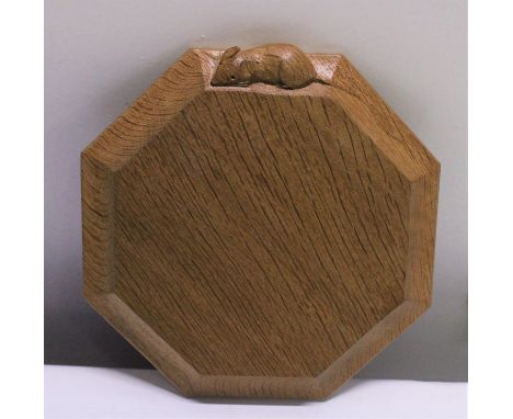 A Robert Thompson of Killburn carved oak 'Mouseman' cheeseboard of octagonal form d20cm (slight imperfection to the body of m