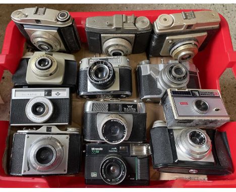 One box of various vintage cameras (12)