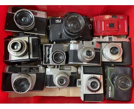 One box of various vintage cameras (11)