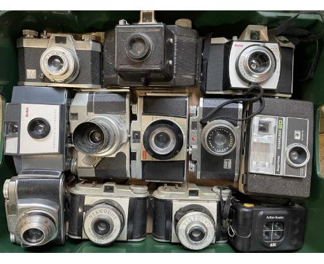 One box of various vintage cameras (12)