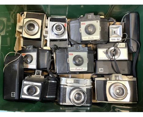 One box of various vintage cameras (12)
