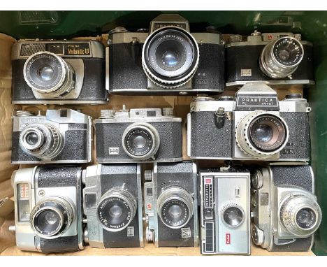 One box of various vintage cameras (11)