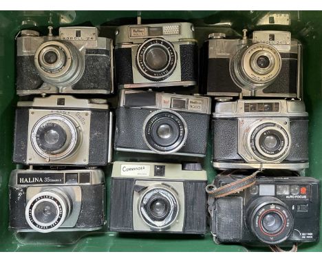 One box of various vintage cameras (9)