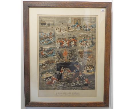 After Alfred Charles Havel - 'Foxhunter's Dream', oak-framed lithographic print, published by Fores, Piccadilly, London, 1890