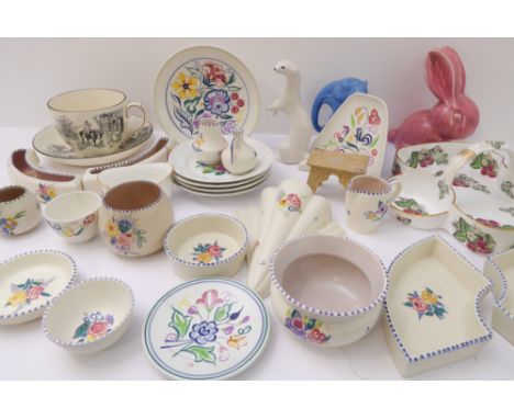 A selection of ceramics to include:17 pieces of Poole Pottery;a Hammersley ceramic strawberry set;a set of four side plates h