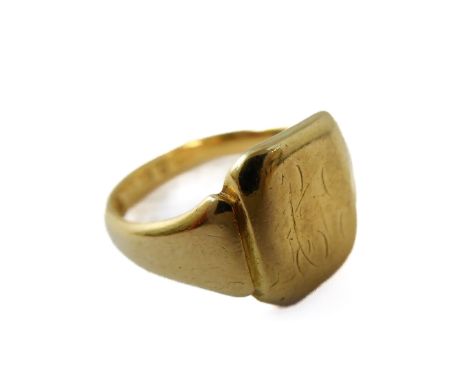 To be sold in aid of the Marie Curie charity.&nbsp;An 18-carat yellow gold signet ring, the monogram on the the rectangular p