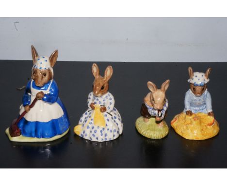 4x Bunnykins figures - Busy needles, Tom, Seaside &amp; clean sweep