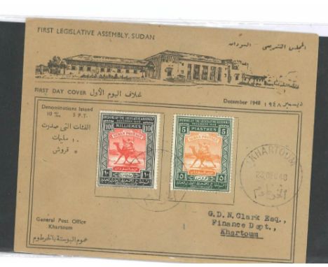 Sudan First Legislative Assembly cover December 1948 Khartoum postmark 