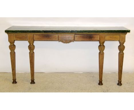 Column Leg Marble topped Console Table. 81 x 172 x 46cm