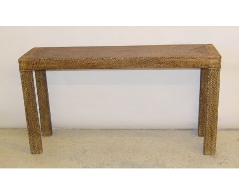 Rattan Console Table. 84 x 152 x 44cm