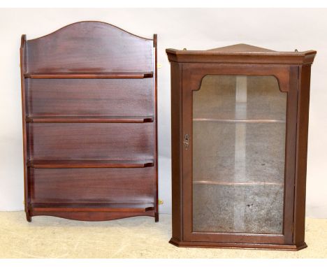 Mahogany corner unit and small wall shelf