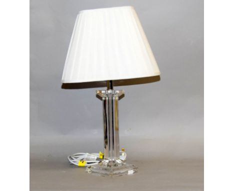 Contemporary pillar lamp and shade