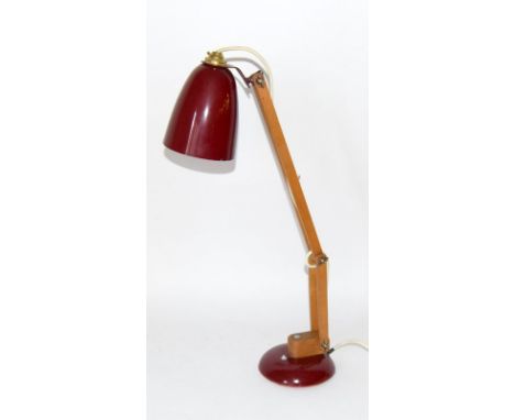 Wooden angle poise lamp