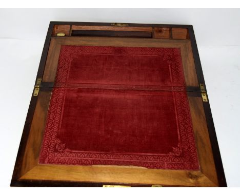 Walnut writing slope with one inkwell