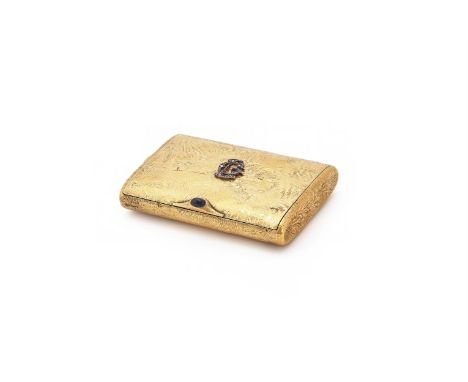 FABERGÉ, A GOLD AND GEM SET SAMORODOK CIGARETTE CASE MOSCOW, PRE 1899 The rounded rectangular case of textured finish with ca