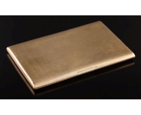 A 9ct gold engine turned rectangular cigarette case:, 184gms gross weight. 