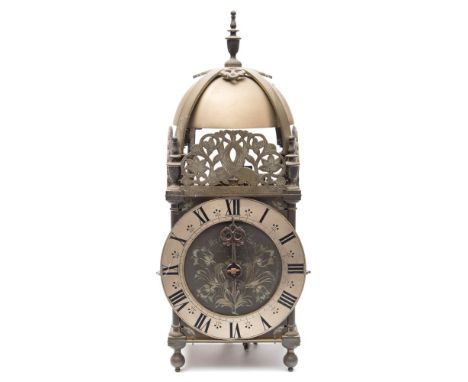 William Gray, London, a contemporary brass lantern clock: the thirty-hour, weight-driven movement having a verge escapement a