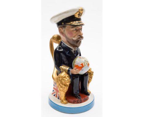 A Wilkinson pottery World War I King George V Toby jug: designed after the original by Sir Francis Carruthers Gould and inscr