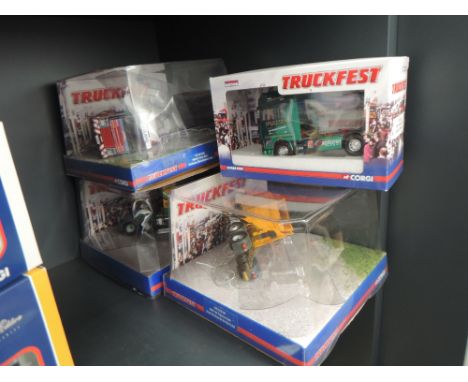 Five Corgi Limited Edition diecast TruckFest Tractor Units, Beamish CC13232, Jack Richards &amp; Son CC13218, Macfarlane CC12