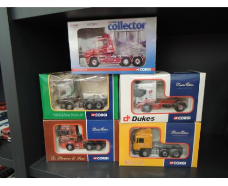 Five Corgi Limited Edition diecast Tractor Units, George Best Tribute CC12829, Macfarlane CC12206, Dukes CC12107, Jack Richar