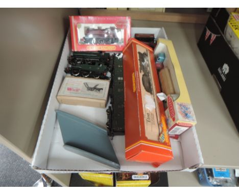 A box of Hornby and similar 00 gauge including 4-4-0 loco &amp; tender, Eton, 0-6-0 tank engine, Harry, two similar tank engi
