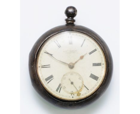 John Hislop, Peebles, a silver pair cased fusee pocket watch, both cases Chester 1886, signed and numbered movement, 50mm, wo