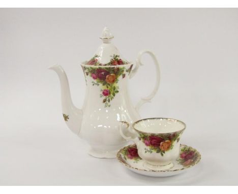 A Royal Albert porcelain part dinner tea and coffee service, decorated in the Old Country Roses pattern, comprising vegetable