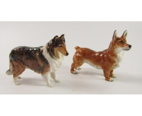 A Royal Doulton figure, of a Collie dog HN1059, and another of a corgi HN2559(2).