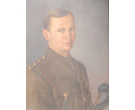 S.L. Armstrong (20thC British). Half length portrait of an army officer, oil on canvas, signed, 60cm x 50cm.