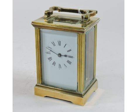 A brass cased carriage clock, 11cm high