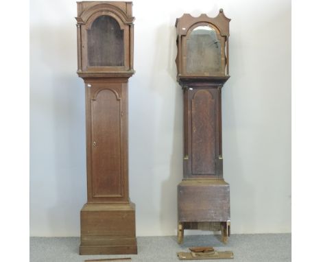 A 19th century longcase clock case, together with another