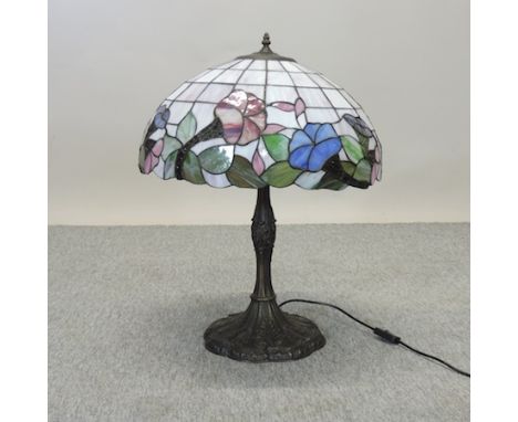A Tiffany style table lamp and shade, 65cm high